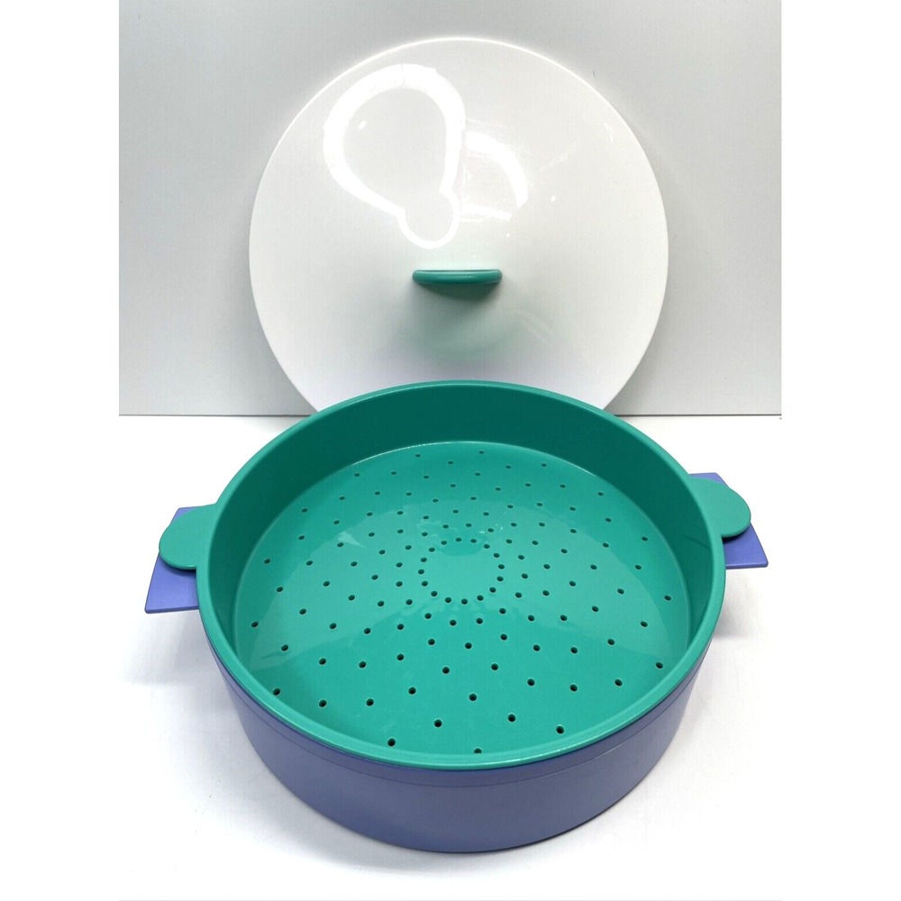 9" Tupperware Microwave Steamer Dish Strainer Rice Vegetable Cooker #3066A & Lid